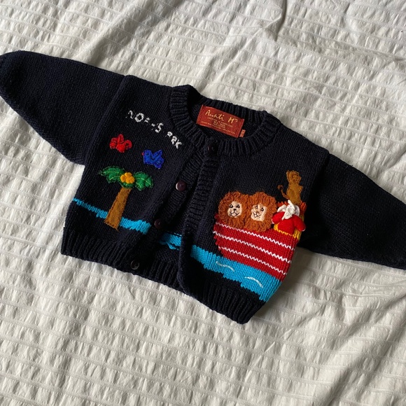 Noah’s ark baby vintage cardigan - Picture 1 of 3